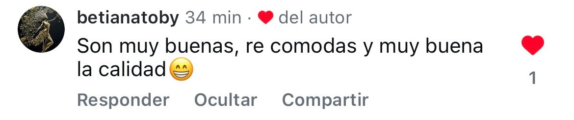 Comentario de clienta