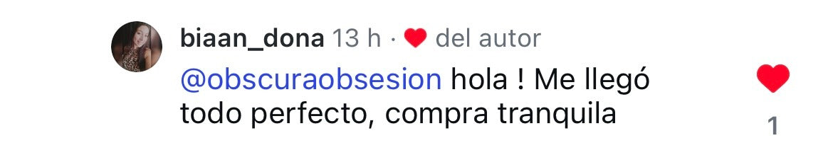 Comentario de clienta